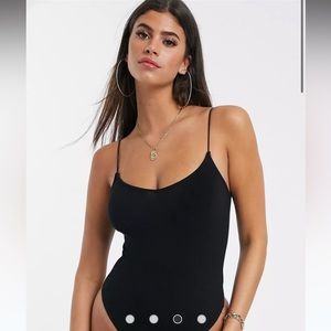 ✖️SOLD✖️ ASOS Black Ribbed Cami Spaghetti Strap Bodysuit